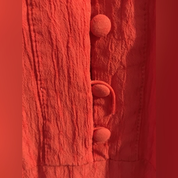 Woman’s Tangerine orange button blouse / Top - Picture 8 of 12